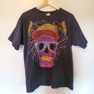 Funky Skull Graphic T-Shirt Pop Art Bright Design